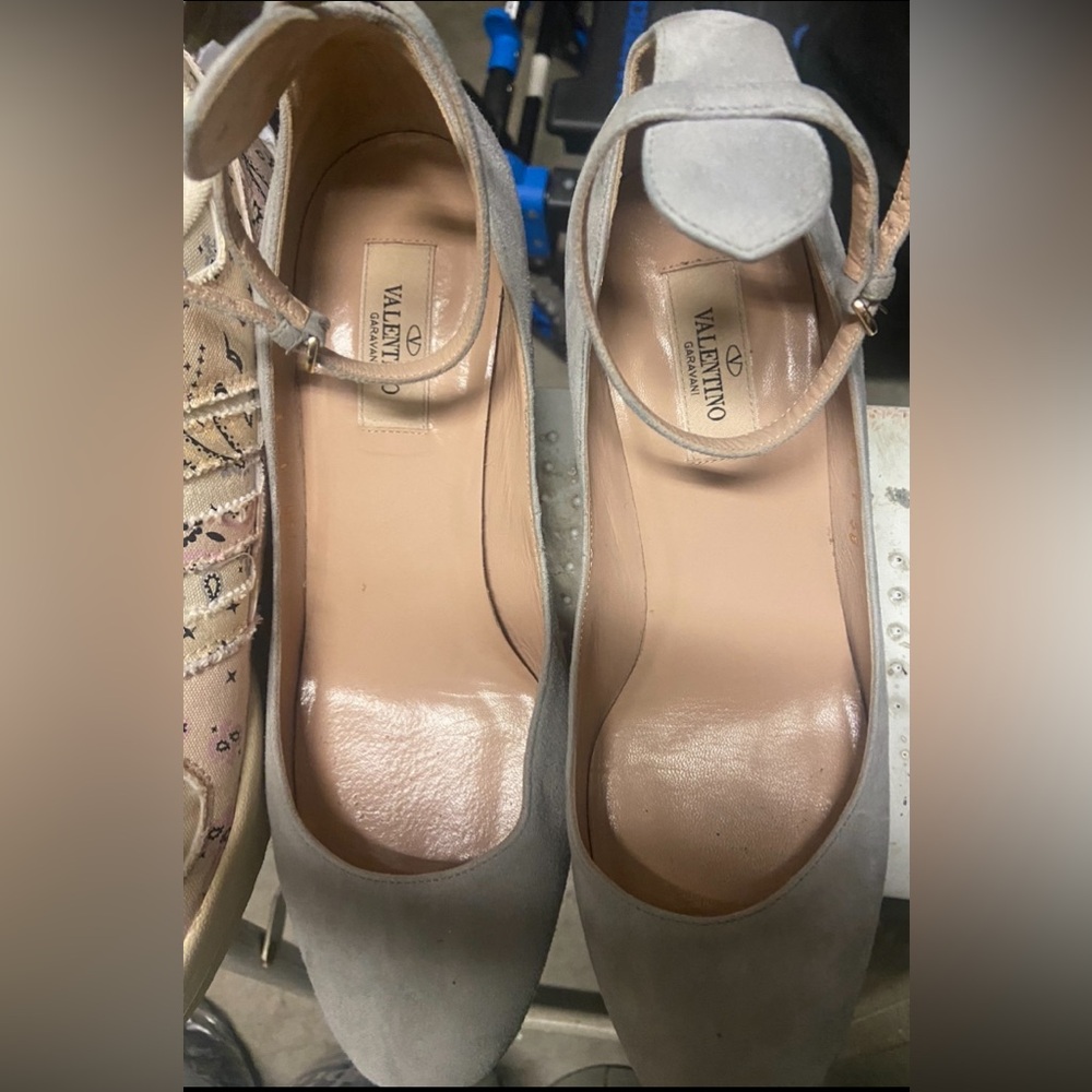 Valentino Suede Tan-Go Mary Jane Pumps